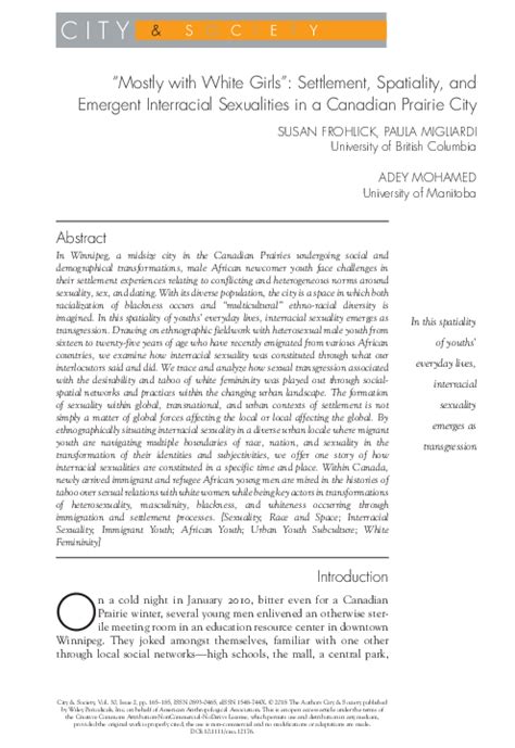 interracial sexuality|“Mostly with White Girls”: Settlement, Spatiality, and Emergent .